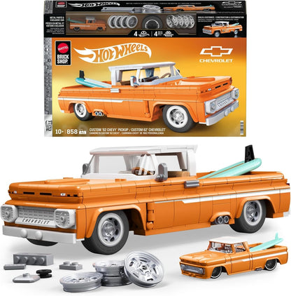 Mattel Brick Shop Hot Wheels ELITE Chevy Pickup 1:16 Scale Model Car Kit