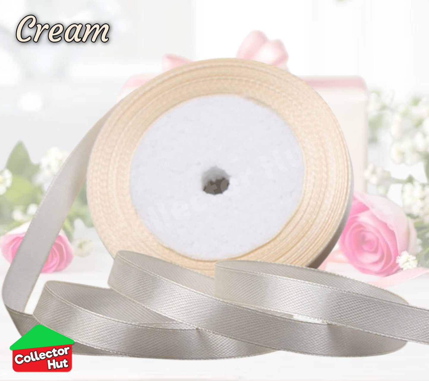 Satin Ribbon Roll Double Sided 23m Various Colours Sizes 10mm 15mm Widths