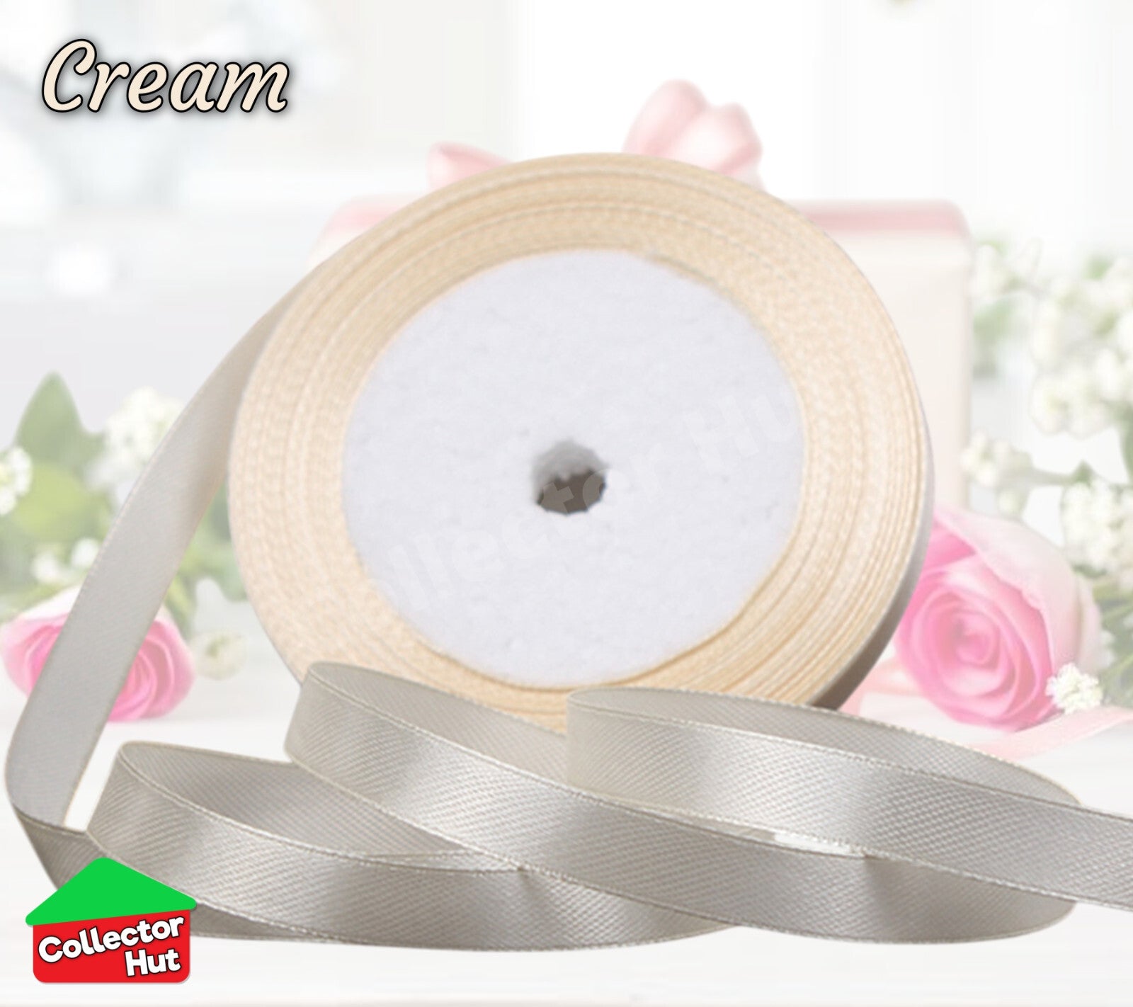 Satin Ribbon Roll Double Sided 23m Various Colours Sizes 10mm 15mm Widths