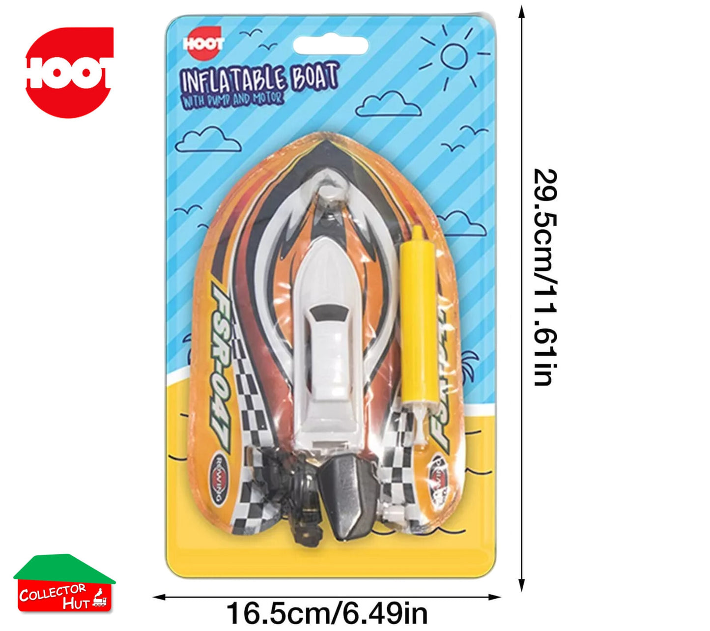 Inflatable Power Boat Bath Toy Wind up Motor Triple 3 Pack