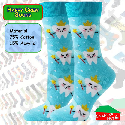 Happy Crew Socks Novelty Breathable Anti-Odour Men's Unisex UK 6-8.5 EU 39-42