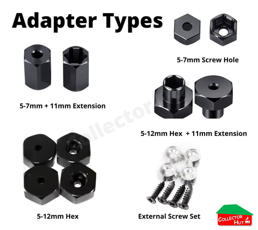 RC Car Truck Wheel Tyre Hub Adapters Extensions 5mm 7mm 12mm GO WIDE BOY!