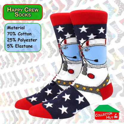Happy Crew Socks Novelty Breathable Anti-Odour Men's Unisex UK 9-11 EU 43-46