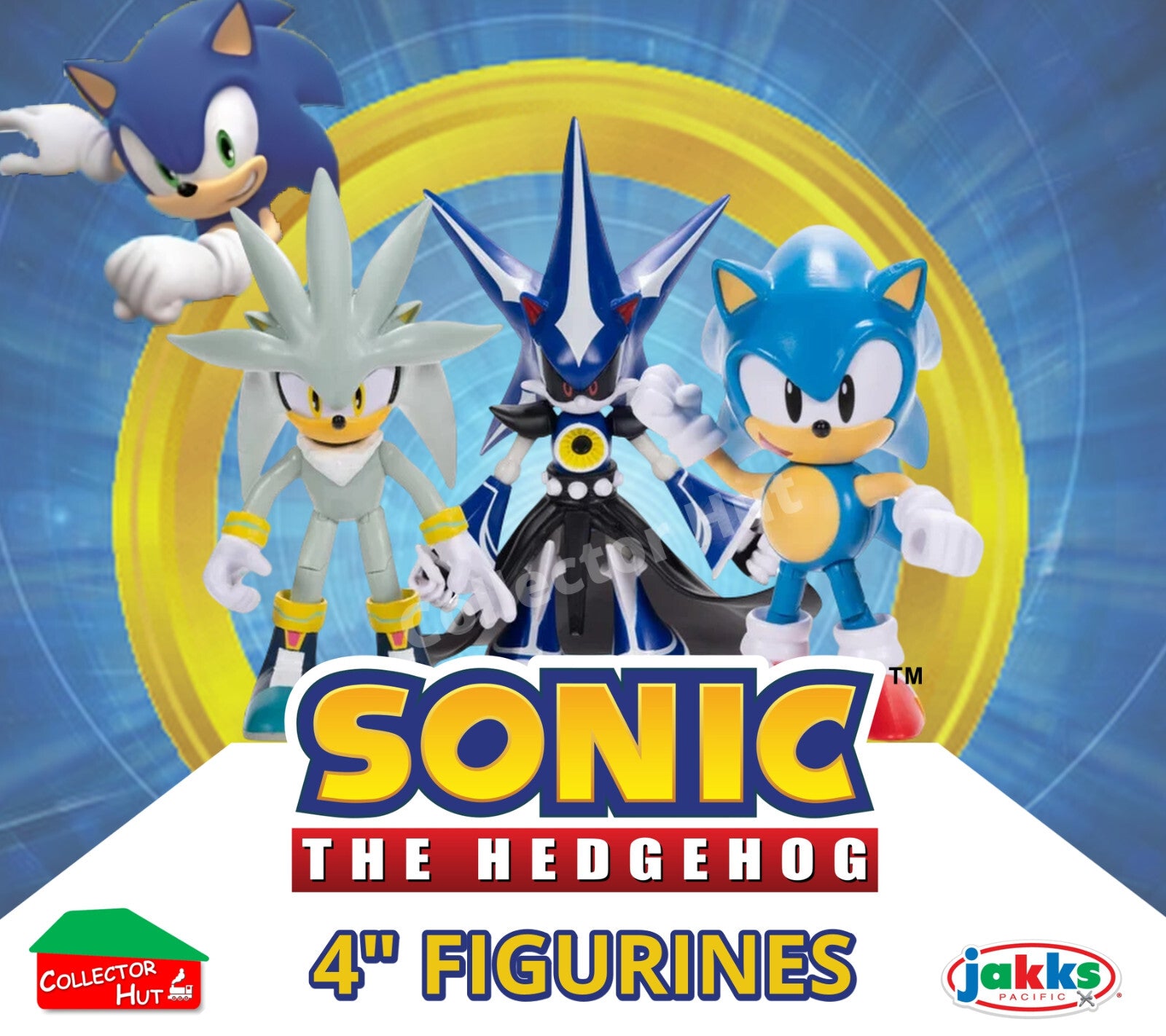 Sonic 4" Posable Figures with Accessories JAKKS Sonic the Hedgehog