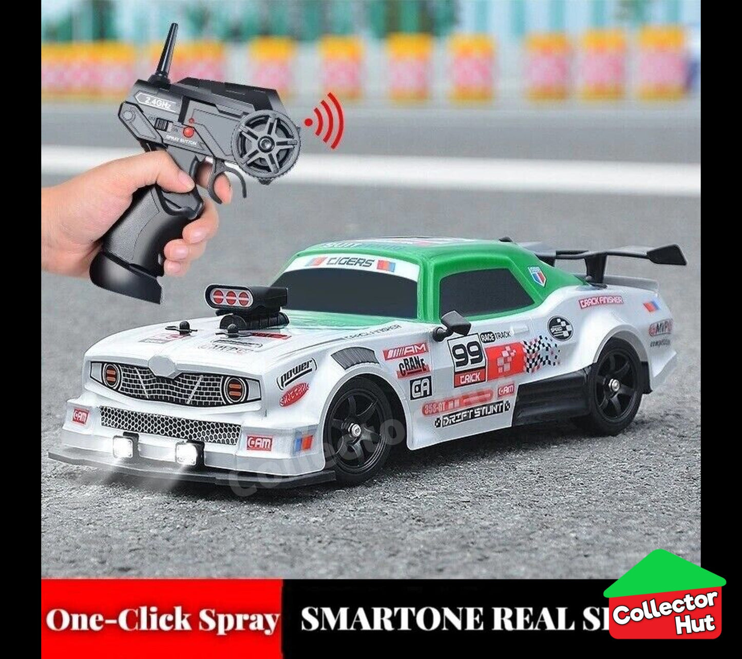 Drift RC Car 1:16 Scale High Speed LED Lights Smoke Effect 4WD 2.4Ghz GIFT BOXED
