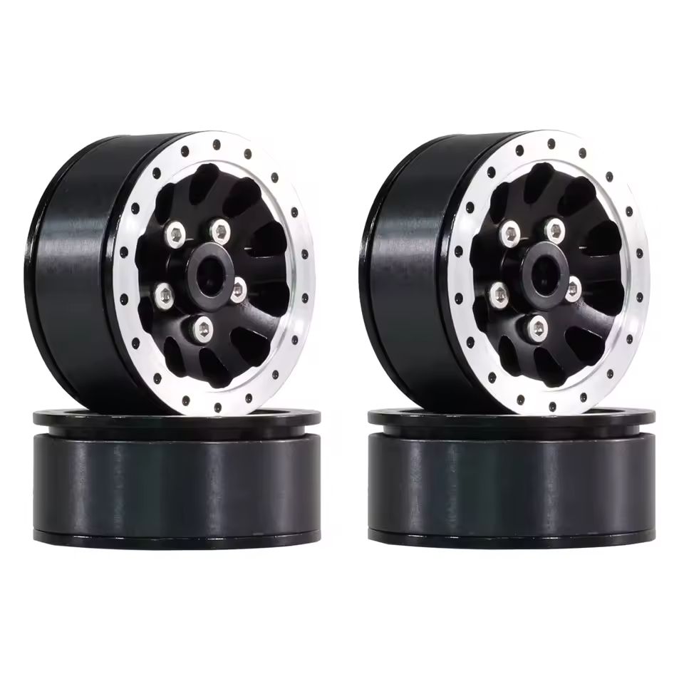 RC Model Wheels Tyres 5mm Hub 68mm x 24mm 59g ALLOY BEADLOCK 4pcs Set MN82 MN99