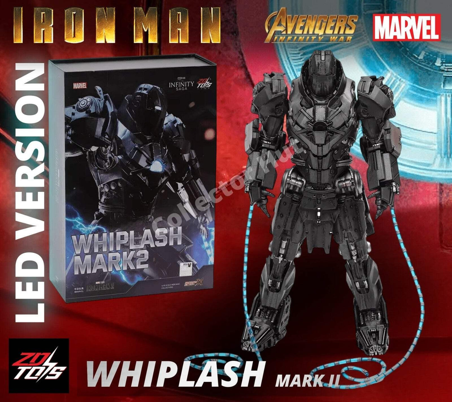 Iron Man Action Figures 1:10 Scale ZD Toys Wave 3 LED Marvel Avengers Infinity S