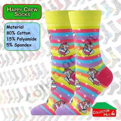 Happy Crew Socks Novelty Breathable Anti-Odour Men's Unisex UK 6-8.5 EU 39-42