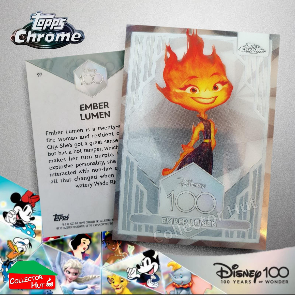Disney 100 Topps Chrome 2023 Base Cards 1-100 Pick Singles to Complete Your Set