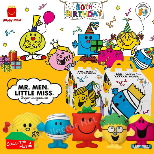 McDonalds Happy Meal Mr Men Little Miss 2024 & 2021 50th Anniversary Plush Toys