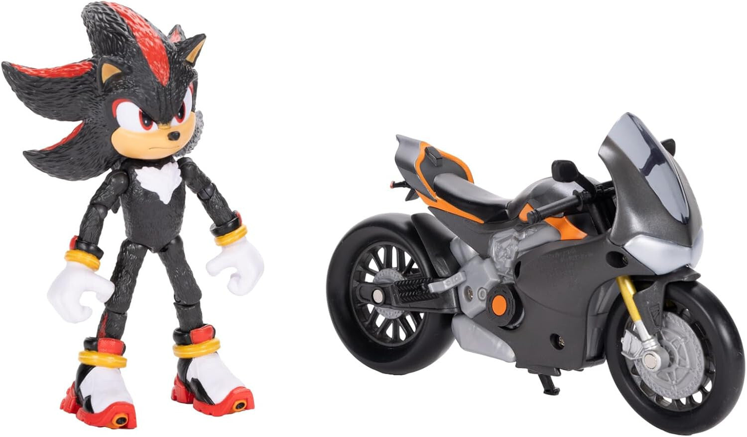 Sonic 3 Movie Shadow with Motorcycle 5" Playset Figure Officially Licensed