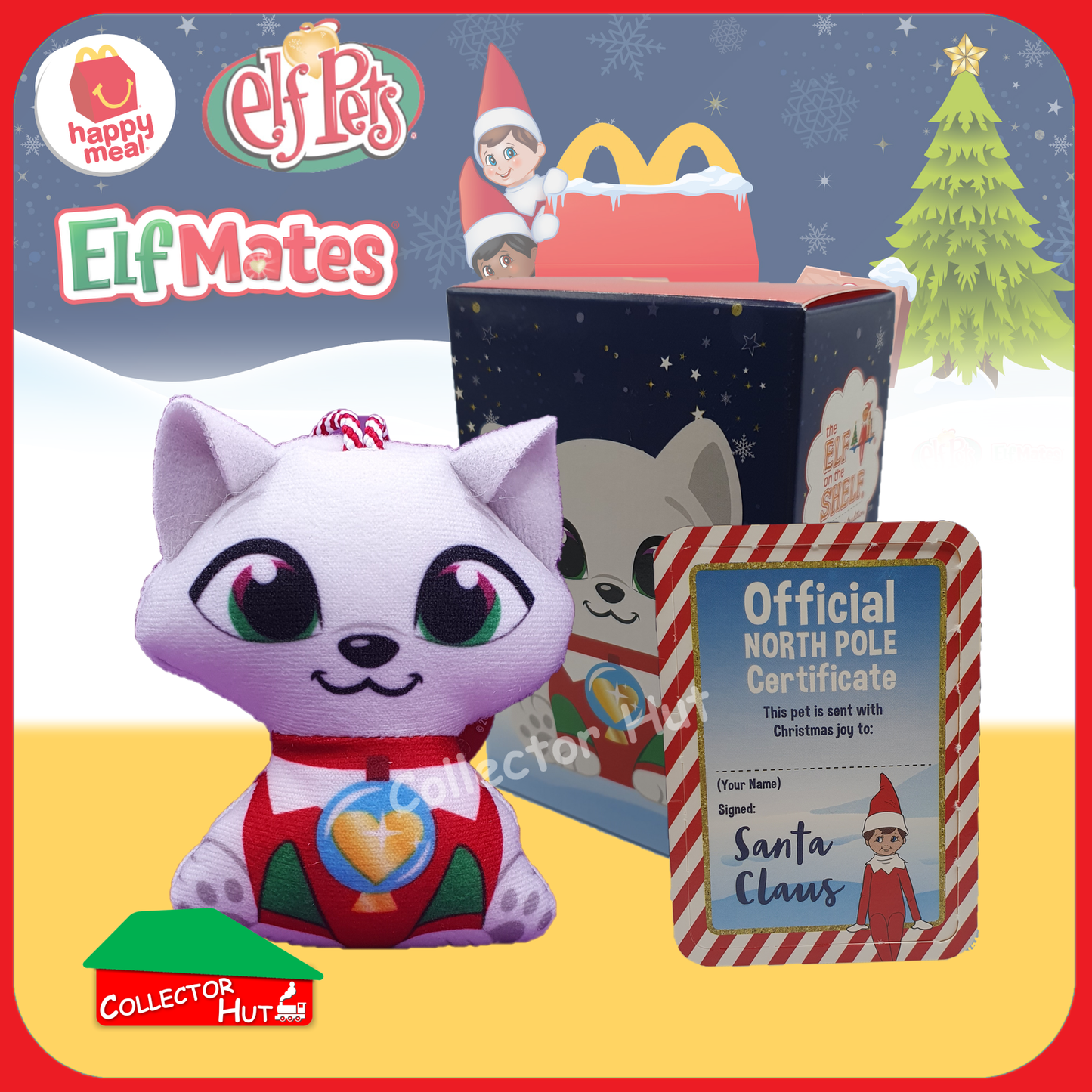 McDonald's Happy Meal 2022 Christmas Elf on the Shelf Plush Toys