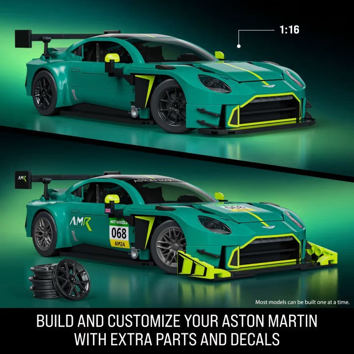 Mattel Brick Shop Hot Wheels ELITE ’24 Aston Martin Vantage GT3 Scale Model Kit