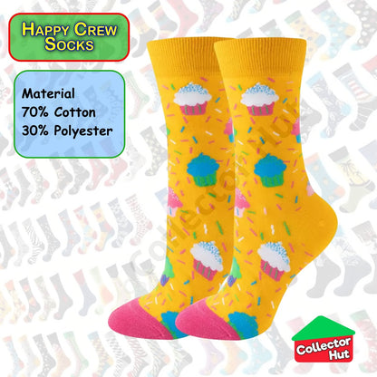 Happy Crew Socks Novelty Breathable Anti-Odour Men's Unisex UK 6-8.5 EU 39-42