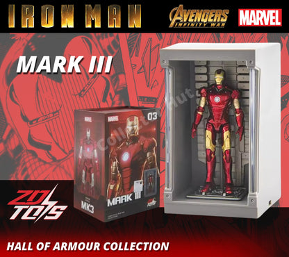 Iron Man Marvel Action Figures 1:20 Scale Hall of Armour Series MK 1-7 ZD Toys