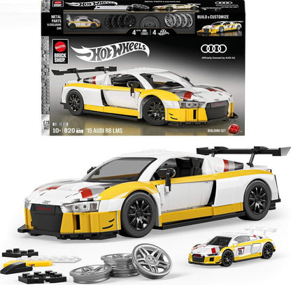 Mattel Brick Shop Hot Wheels ELITE '15 Audi R8 LMS 1:16 Scale Model Kit