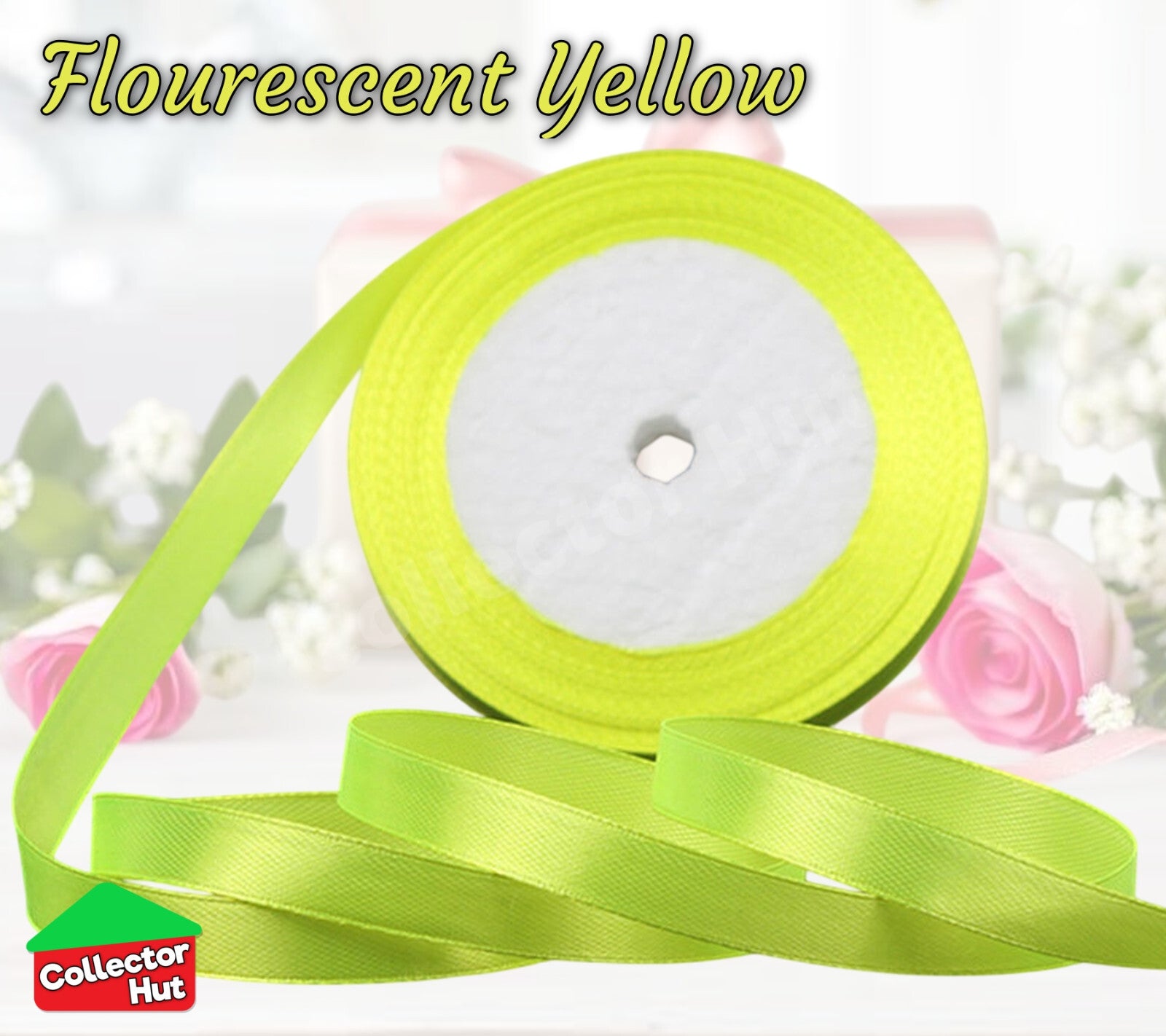 Satin Ribbon Roll Double Sided 23m Various Colours Sizes 10mm 15mm Widths