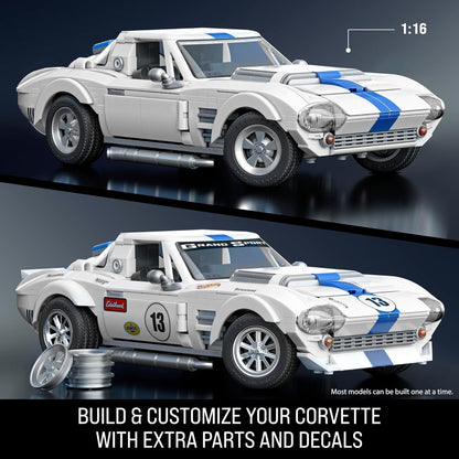 Mattel Brick Shop Hot Wheels ELITE Corvette Grand Sport 1:16 Scale Model Kit