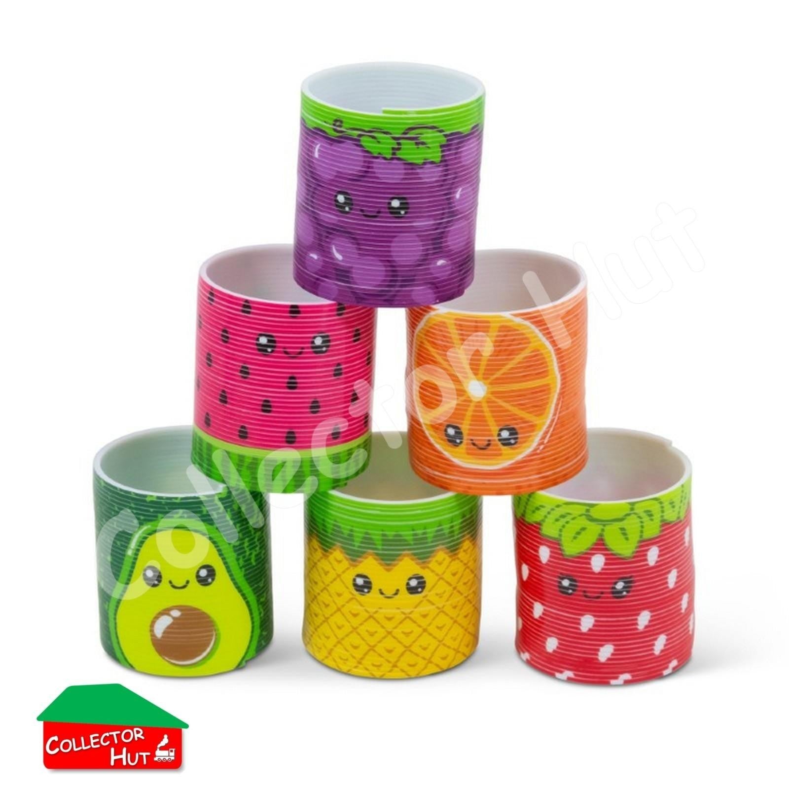 Fruity Springys Novelty Slinky Toys Super Cute 5.2cm 6 Pack Kids Gift Bag Filler