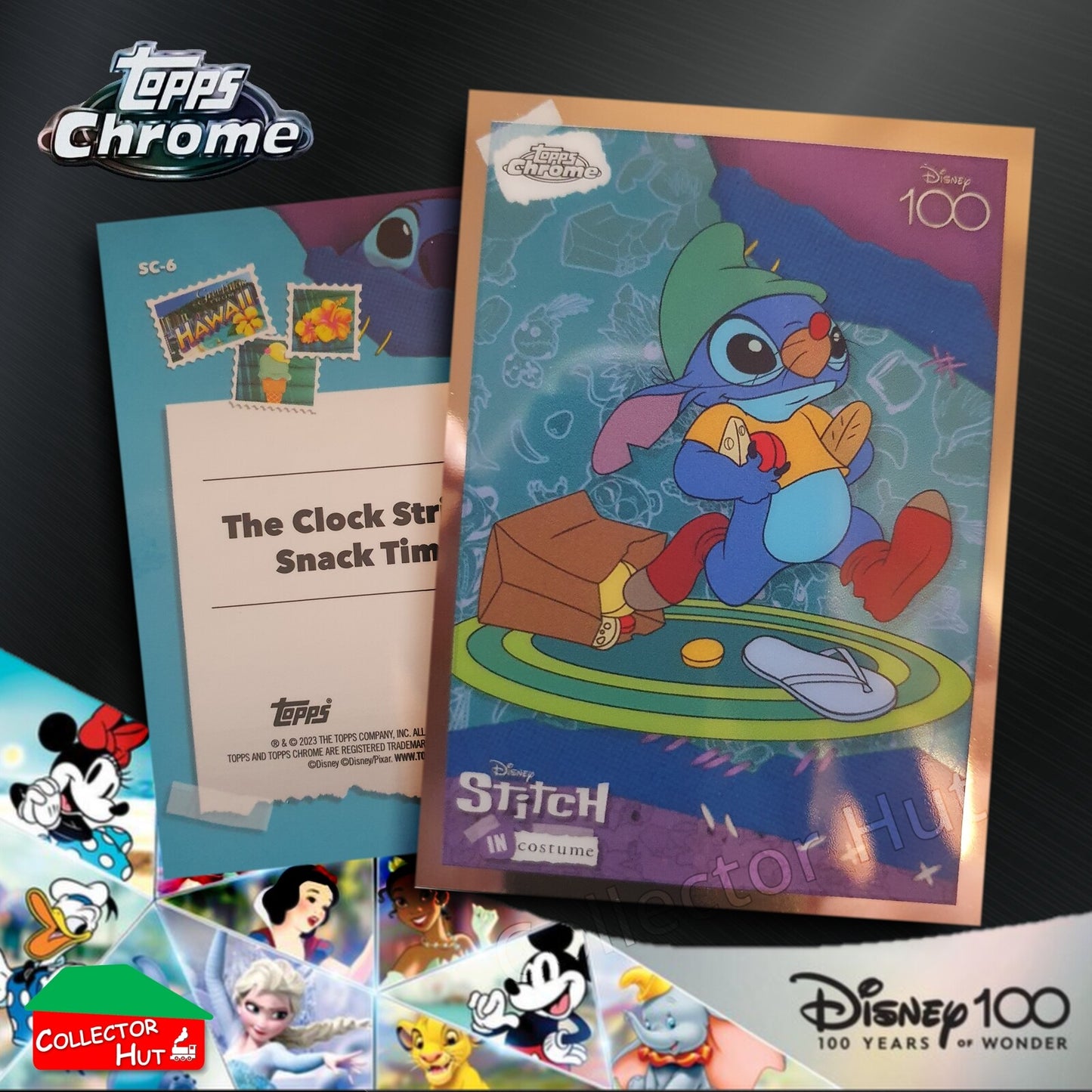 Disney 100 Topps Chrome 2023 RARE CARDS Off the Page Iconic Moments Stitch