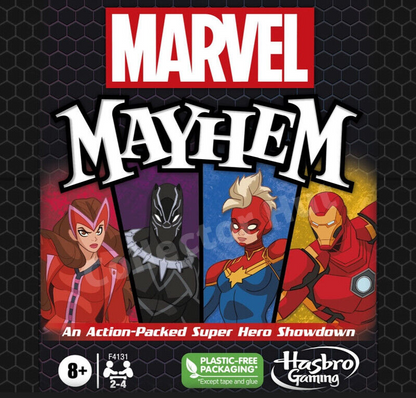 Marvel Mayhem Card Game Ages 8+ Fun Game for Marvel Super Hero Fans 2-4 Players
