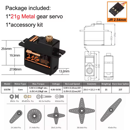 Digital RC Servos 17g 21g 25g 6KG 15KG 20KG JR JST 3 pin 5 pin