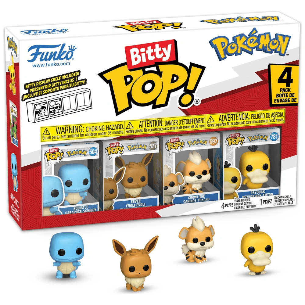 Pokemon Bitty Pop! 4-Pack Pikachu Bulbasaur Charmander Squirtle