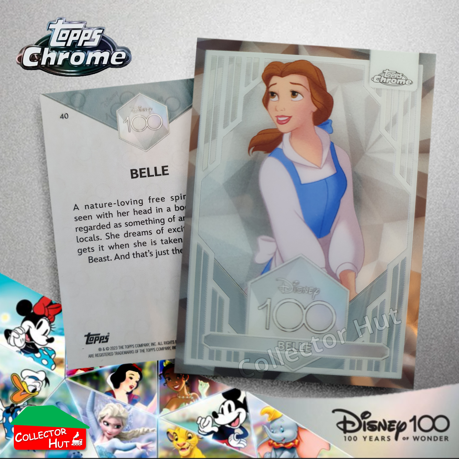 Disney 100 Topps Chrome 2023 Base Cards 1-100 Pick Singles to Complete Your Set