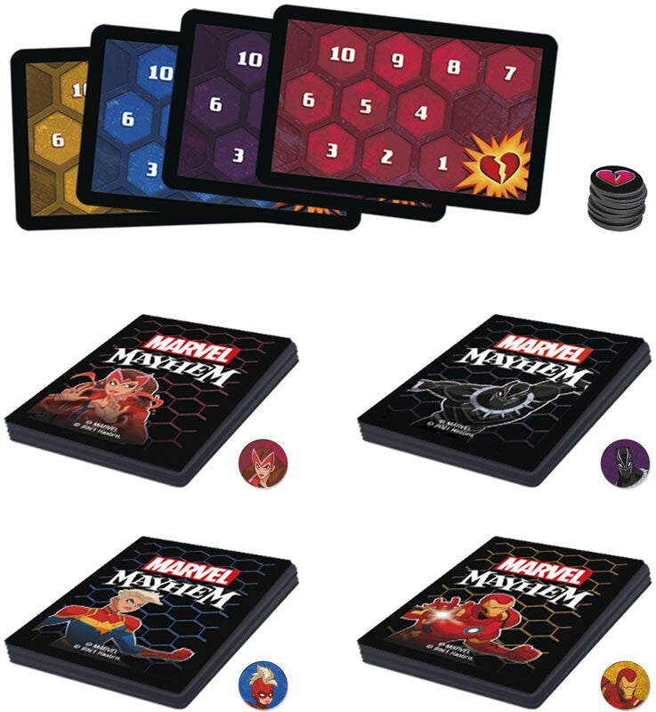 Marvel Mayhem Card Game Ages 8+ Fun Game for Marvel Super Hero Fans 2-4 Players