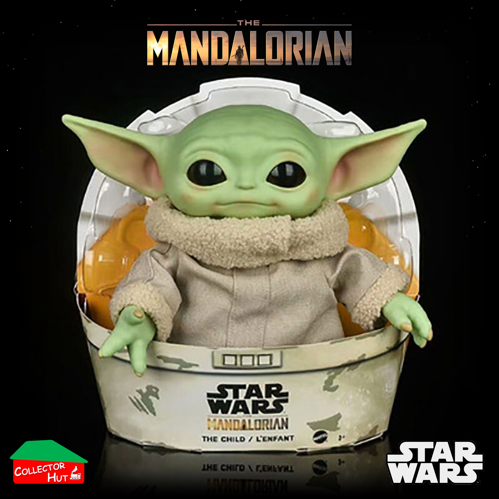 Star Wars Grogu Baby Yoda Plush Toy, 11" “The Child” from The Mandalorian