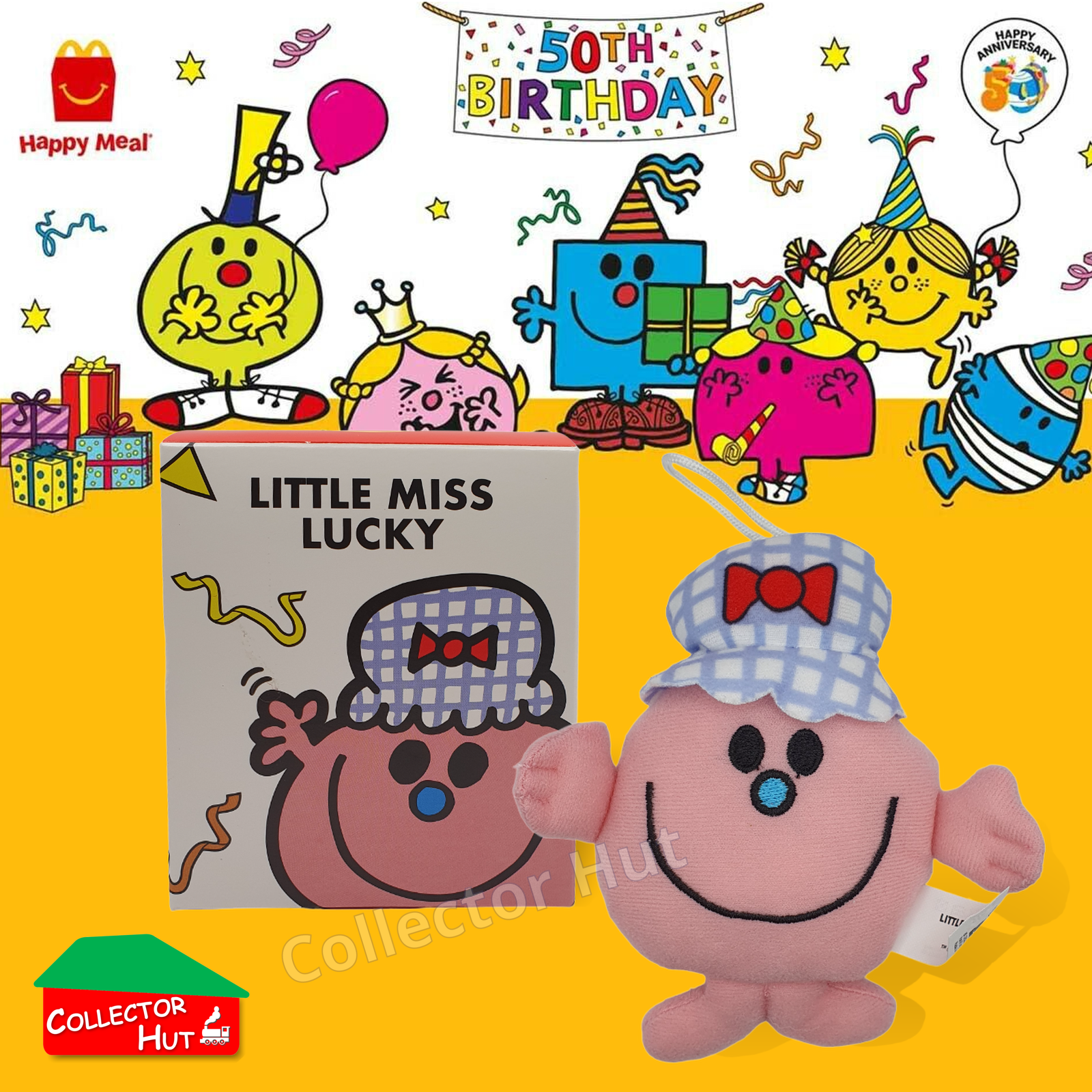 McDonalds Happy Meal Mr Men Little Miss 2024 & 2021 50th Anniversary Plush Toys