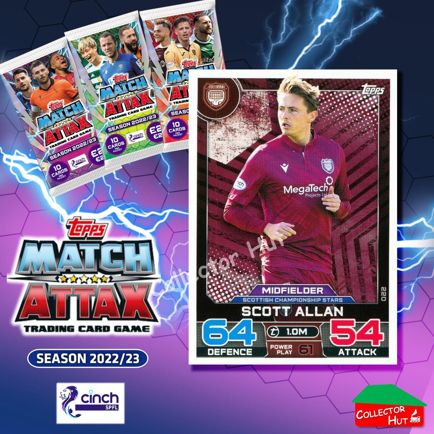 TOPPS MATCH ATTAX SPFL 2022/23 #163-264 Choose Your Card