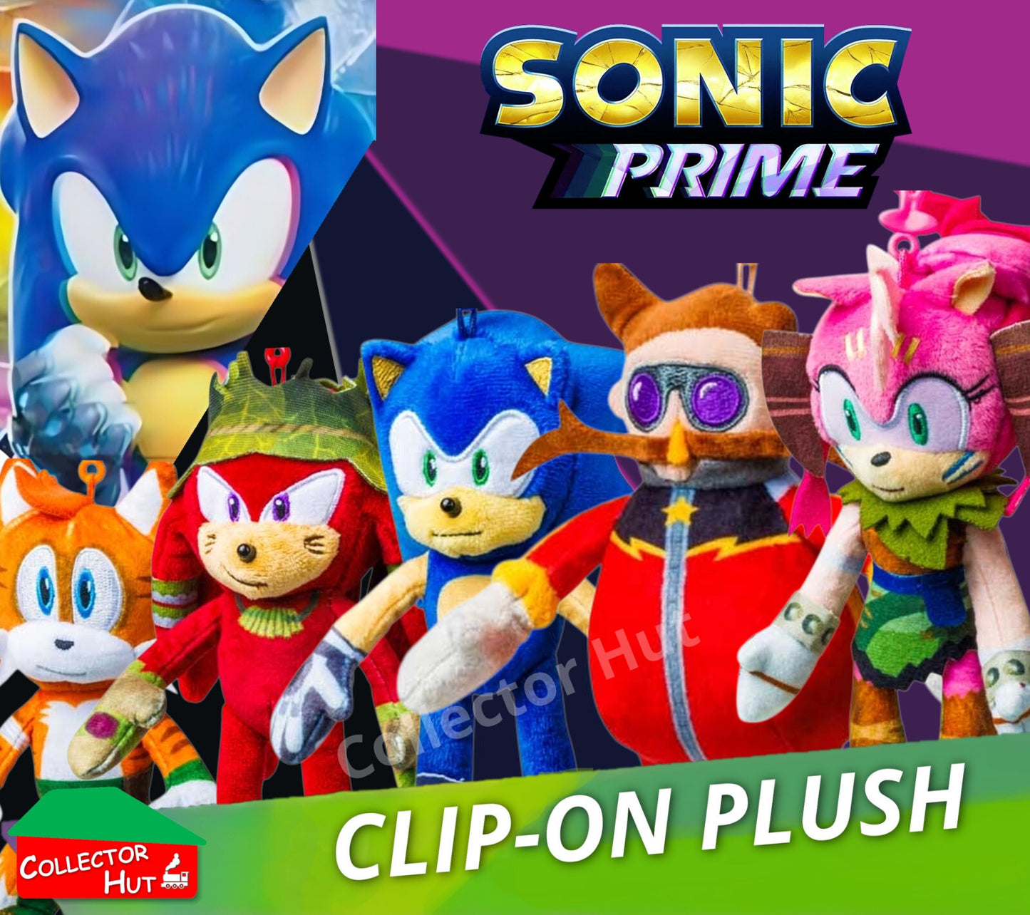 Sonic Prime Clip On Plush 15cm Keyring LICENSED CHOOSE A CHARACTER