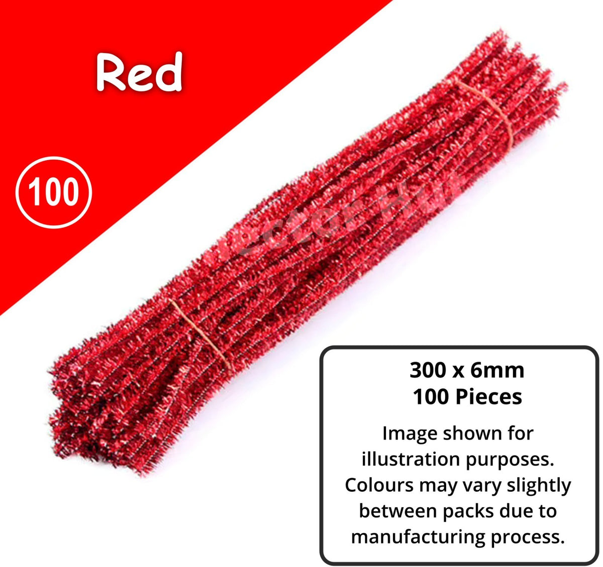 Chenille Craft Stems Pipe Cleaners GLITTER CHRISTMAS 100pcs 30cm x 6mm