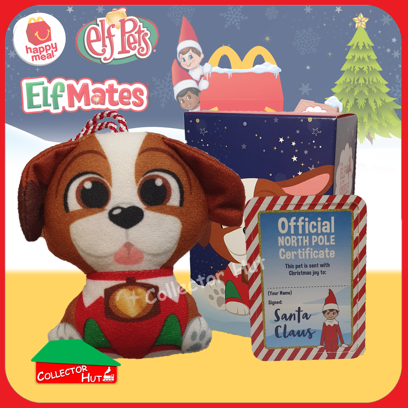McDonald's Happy Meal 2022 Christmas Elf on the Shelf Plush Toys