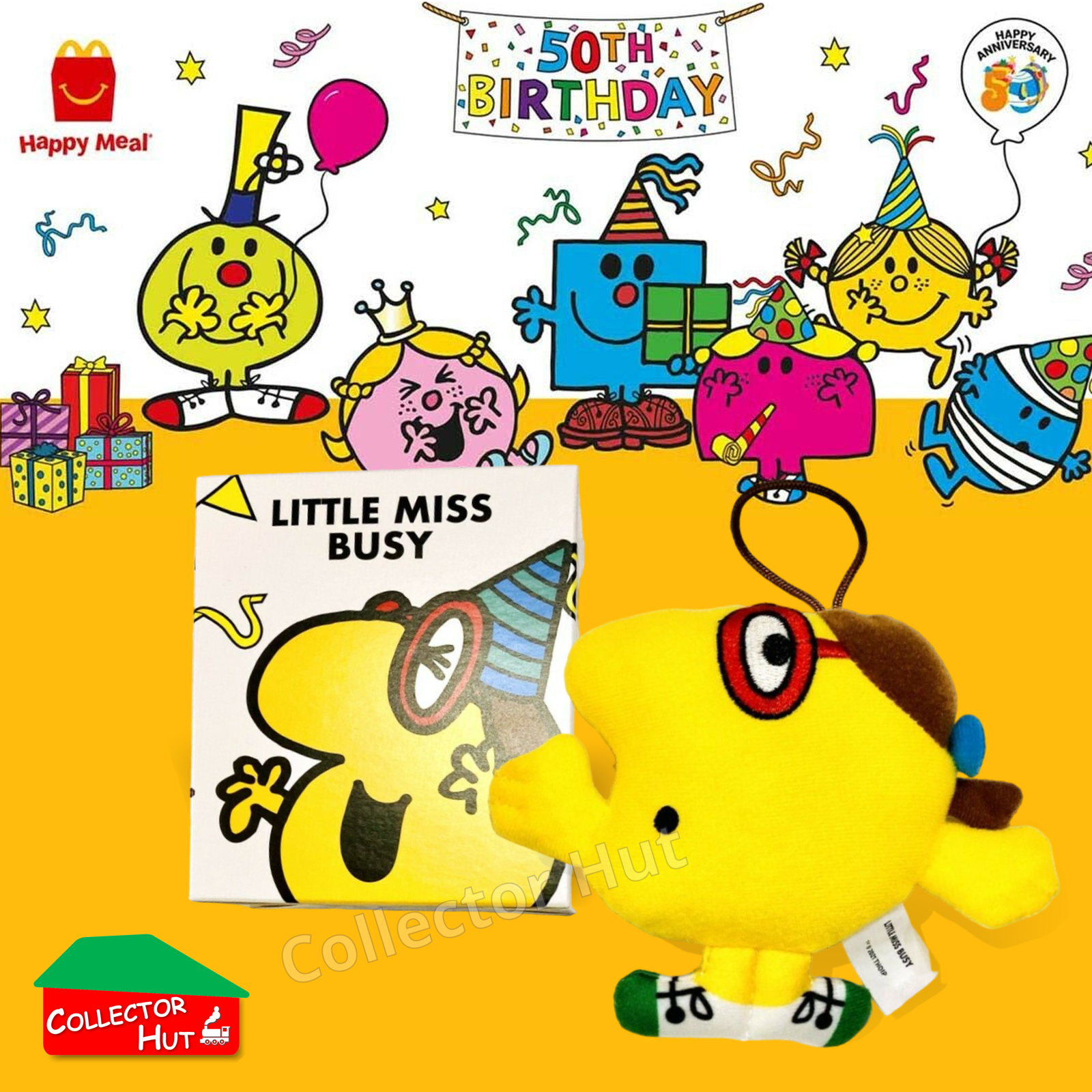 McDonalds Happy Meal Mr Men Little Miss 2024 & 2021 50th Anniversary Plush Toys
