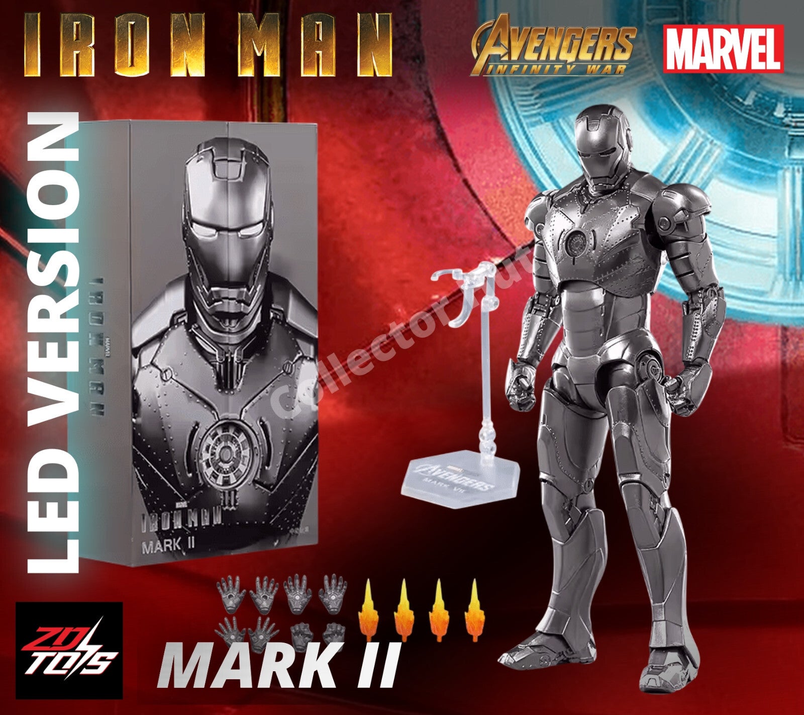 Iron Man Marvel Action Figures 1:10 Scale Avengers Infinity Saga LED VERSION
