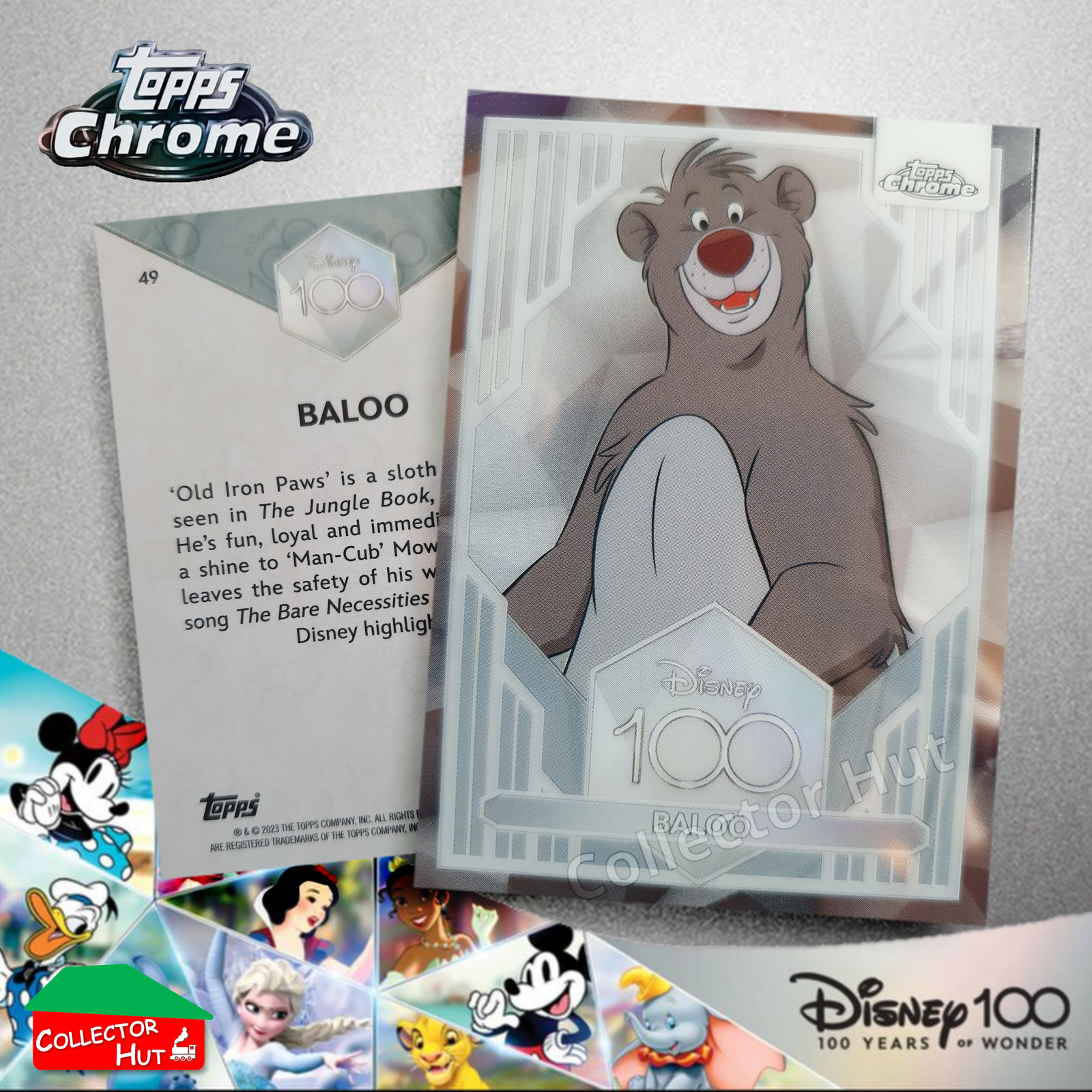 Disney 100 Topps Chrome 2023 Base Cards 1-100 Pick Singles to Complete Your Set