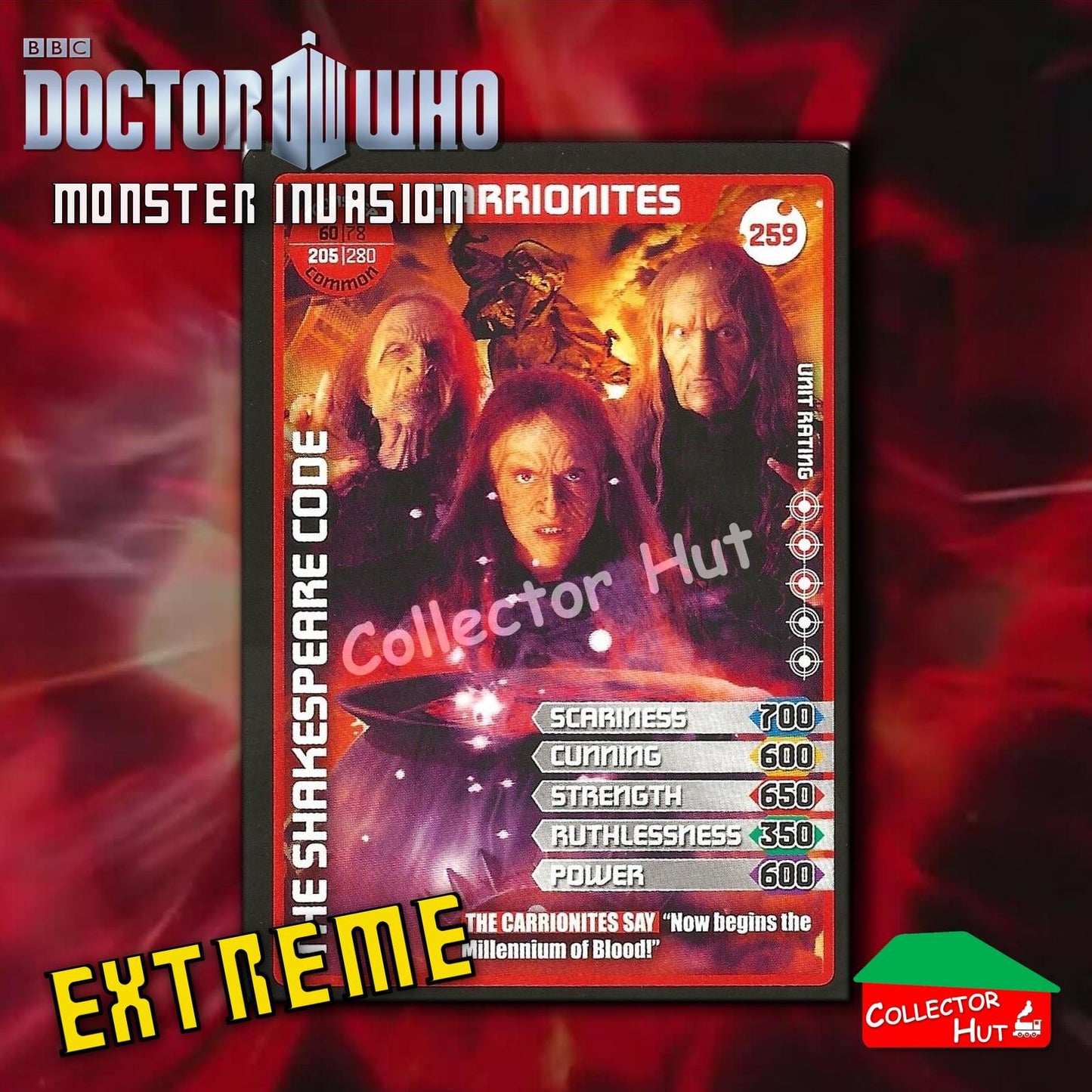 DOCTOR WHO Monster Invasion EXTREME Cards 166-344 New Fresh & Sleeved YOU CHOOSE