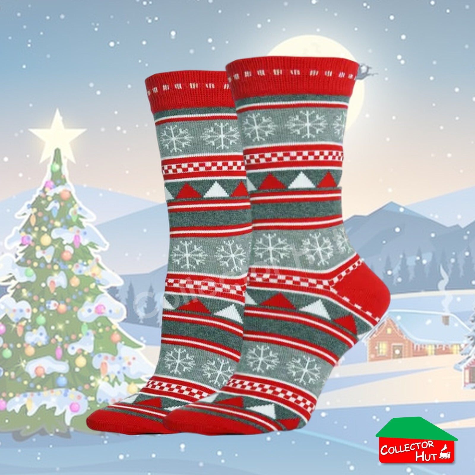 CHRISTMAS SOCKS Cotton Blend Anti-Odor Unisex Crew Socks CUSTOM Gift Set