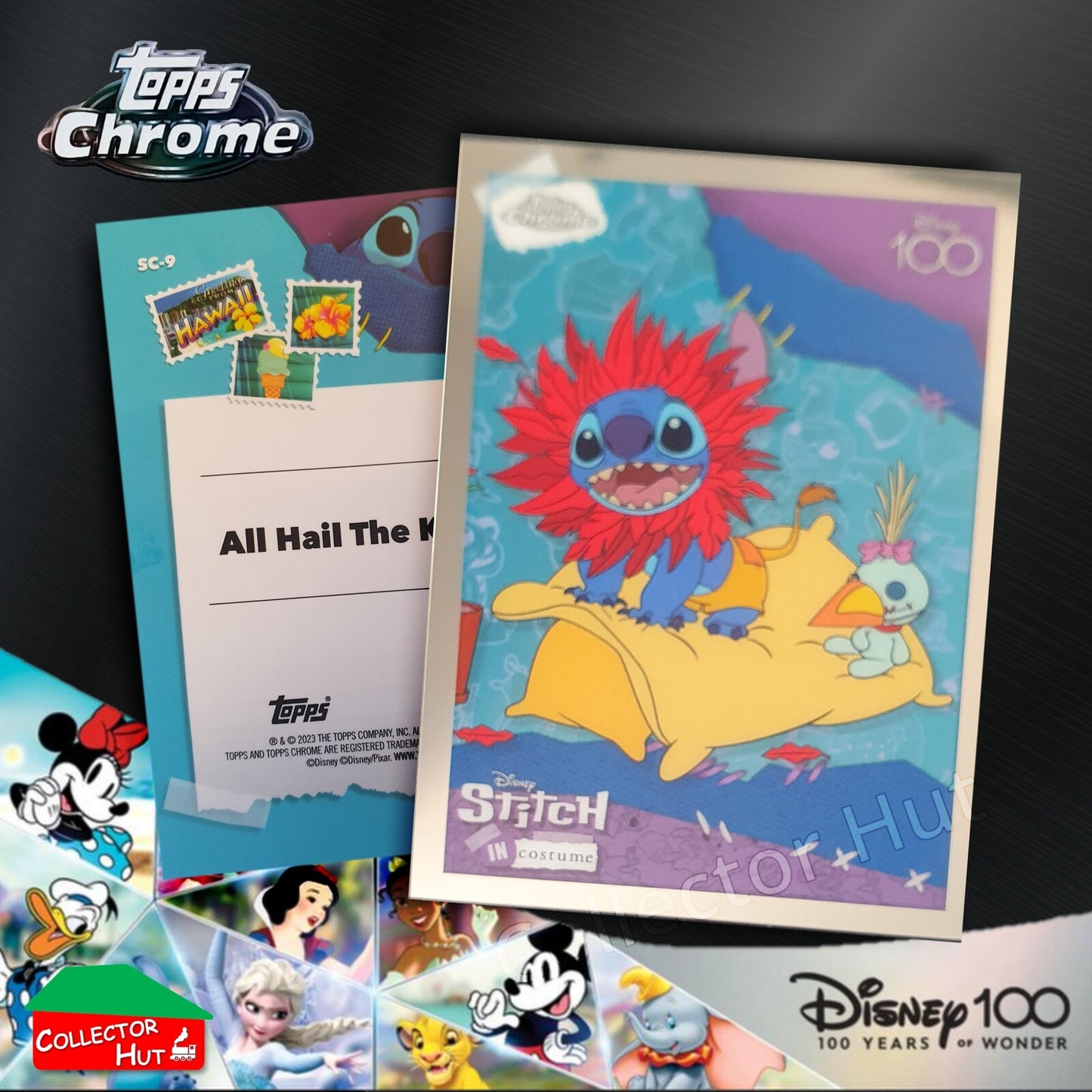 Disney 100 Topps Chrome 2023 RARE CARDS Off the Page Iconic Moments Stitch