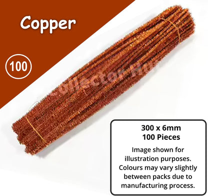 Chenille Craft Stems Pipe Cleaners GLITTER CHRISTMAS 100pcs 30cm x 6mm
