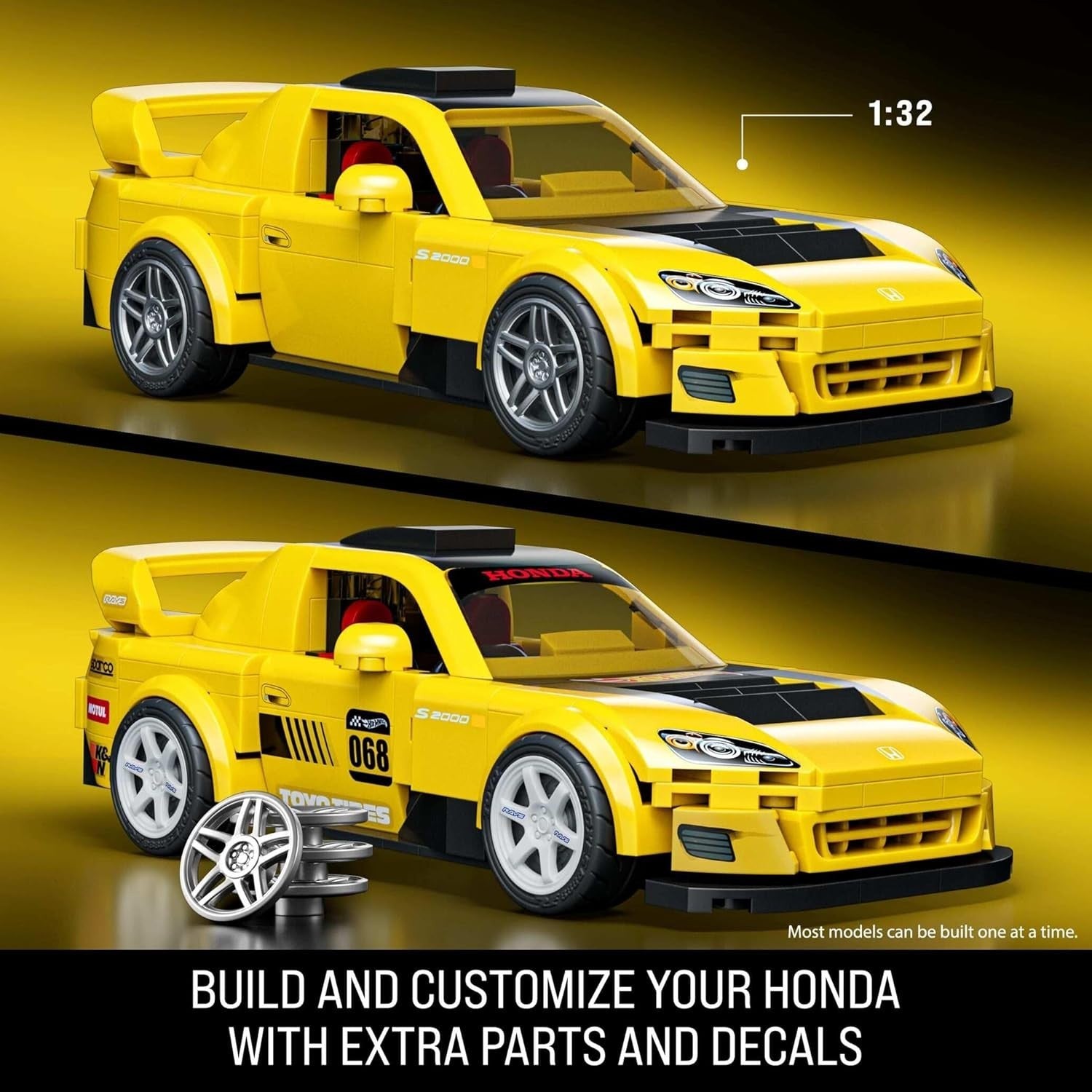 Mattel Brick Shop Hot Wheels SPEED '07 Honda S2000 1:32 Model Kit