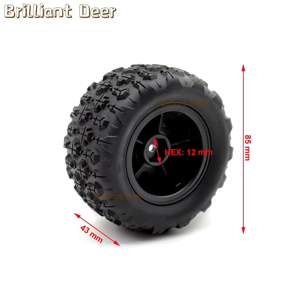 RC Model Wheels Tyres 12mm Hub 85mm x 43mm 84g 4pcs Set Car Truck