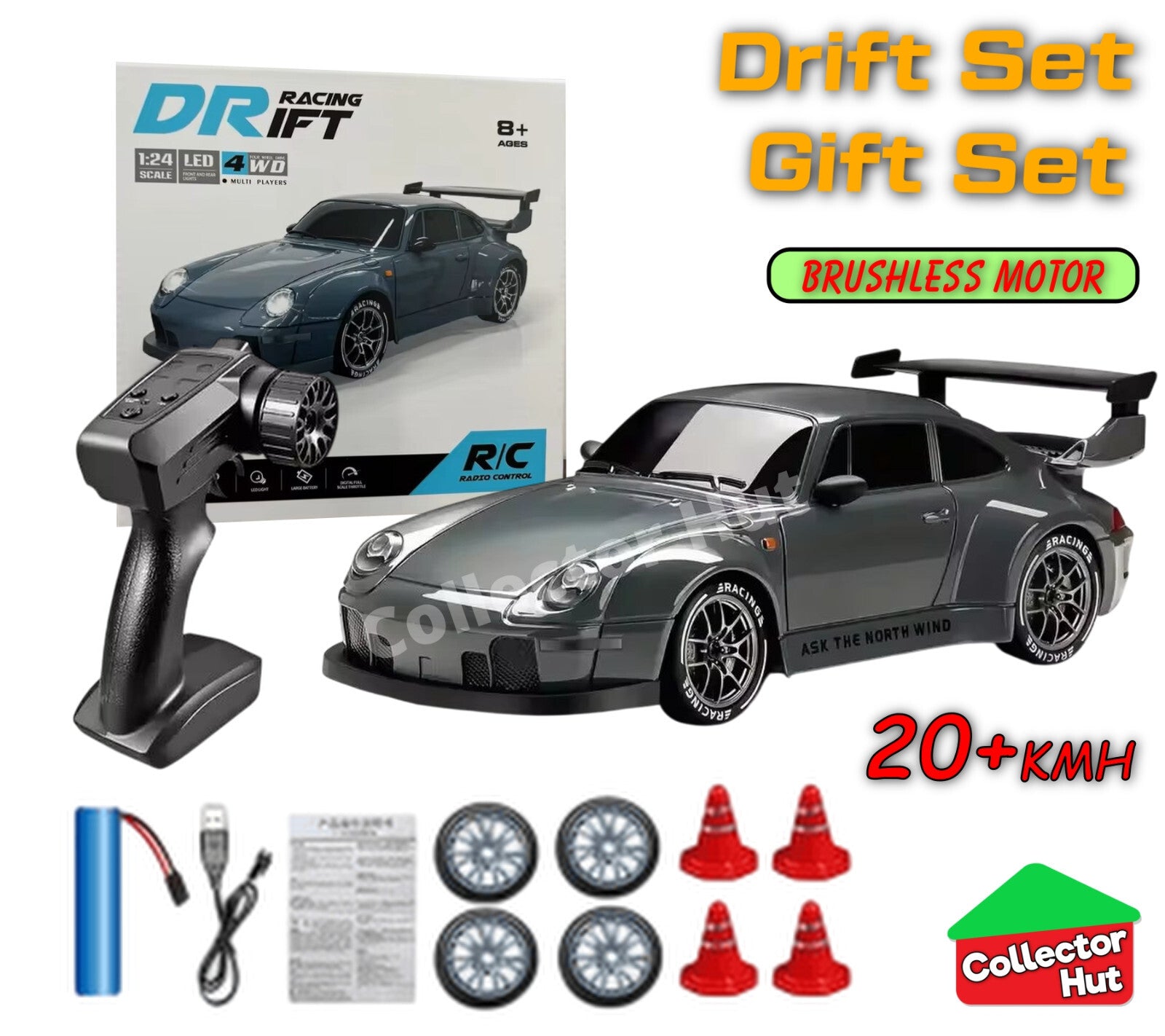 Drift RC Car 1:24 Scale High Speed Remote Control 4WD 2.4Ghz GIFT BOXED