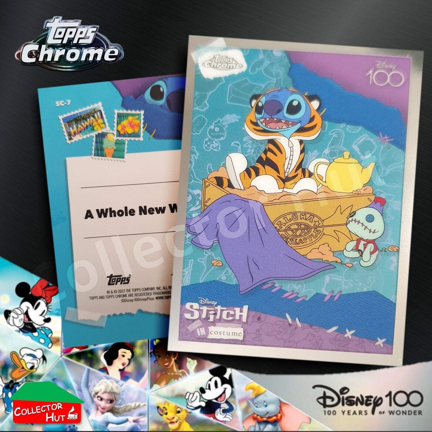Disney 100 Topps Chrome 2023 RARE CARDS Off the Page Iconic Moments Stitch
