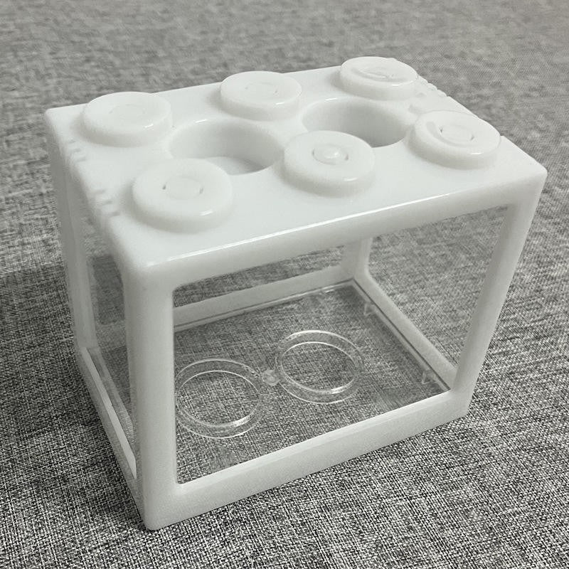 Mini Fish Tank Stackable Building Block Sea Monkey Habitat 1400ml 15x13x10cm