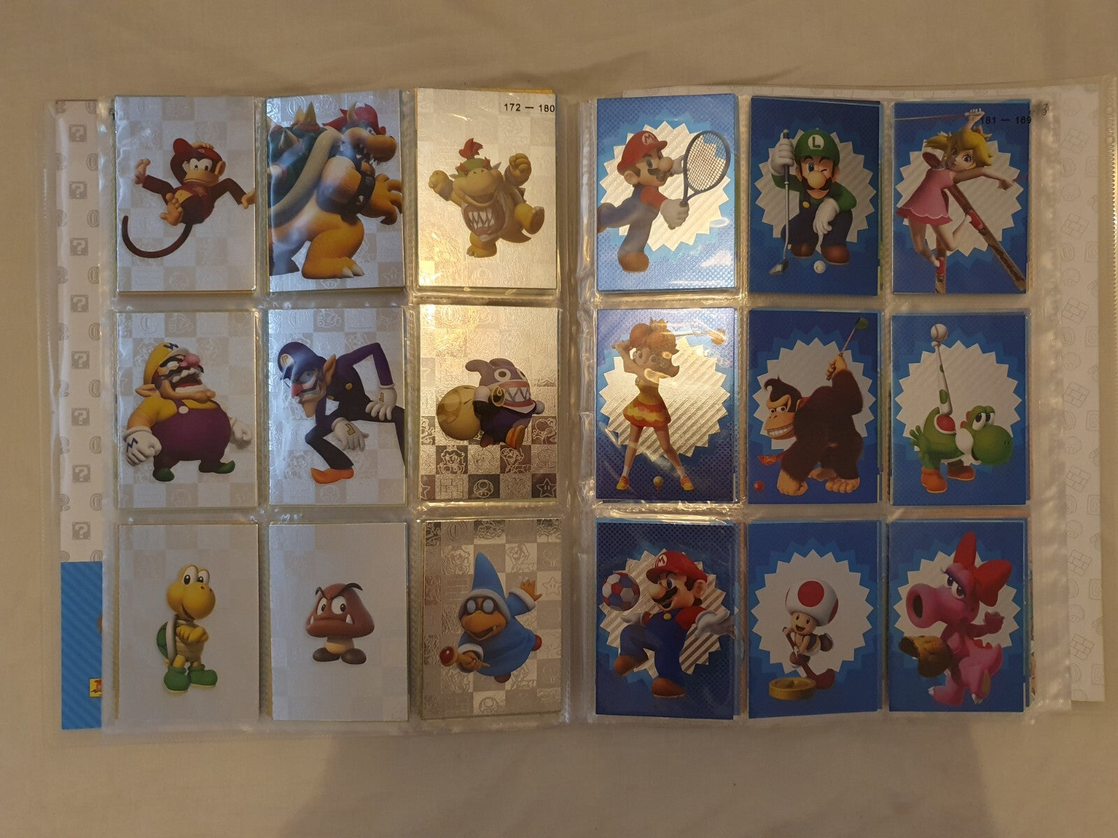 PANINI Super Mario Trading Cards COMPLETE BASE SET with Puzzle Cards