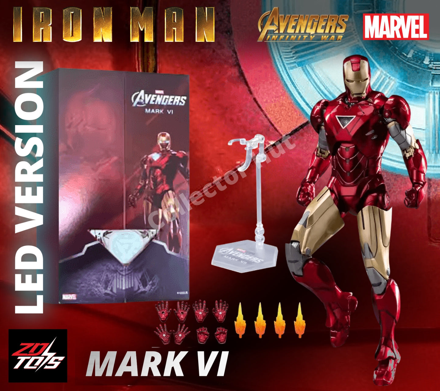 Iron Man Marvel Action Figures 1:10 Scale Avengers Infinity Saga LED VERSION
