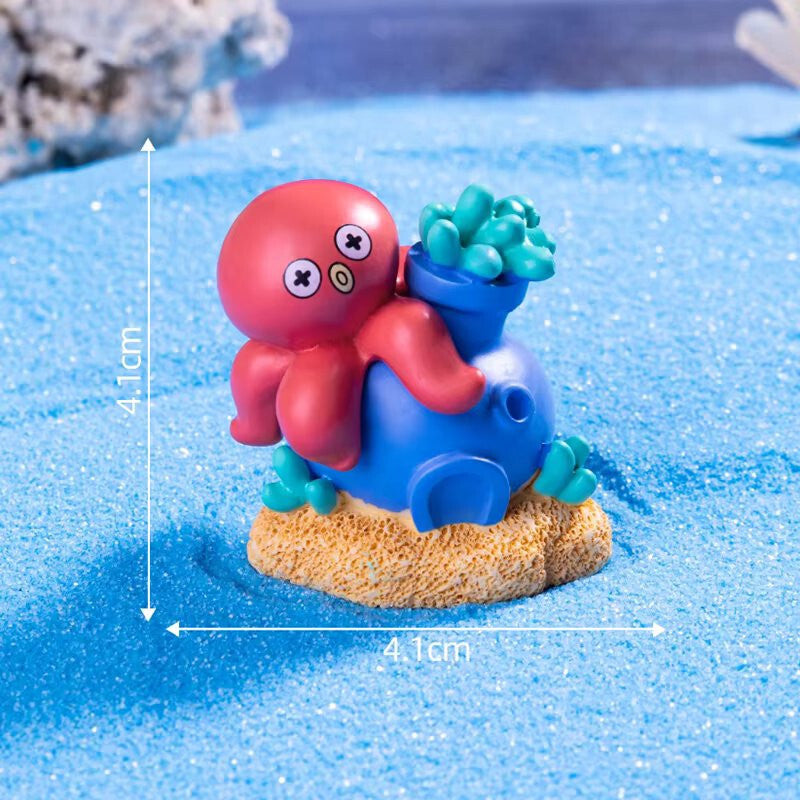 Mini Aquarium Medium Decorations Boats Planes Huts Coral Shells